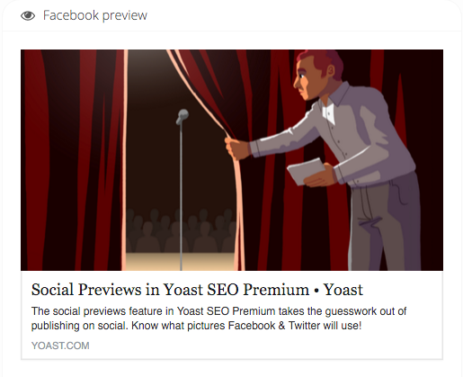 Facebook preview of this social previews article, showing the featured image and the meta description being used