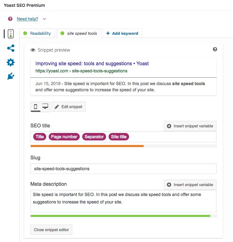 new snippet editor yoast seo 7.7