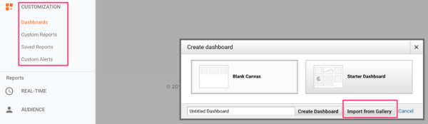 Import Google Analytics dashboards