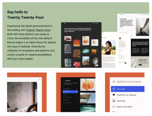 Highlights of Twenty Twenty Four theme in WordPress 6.4