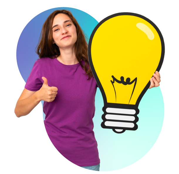 Image innovations page of person holding light bulb